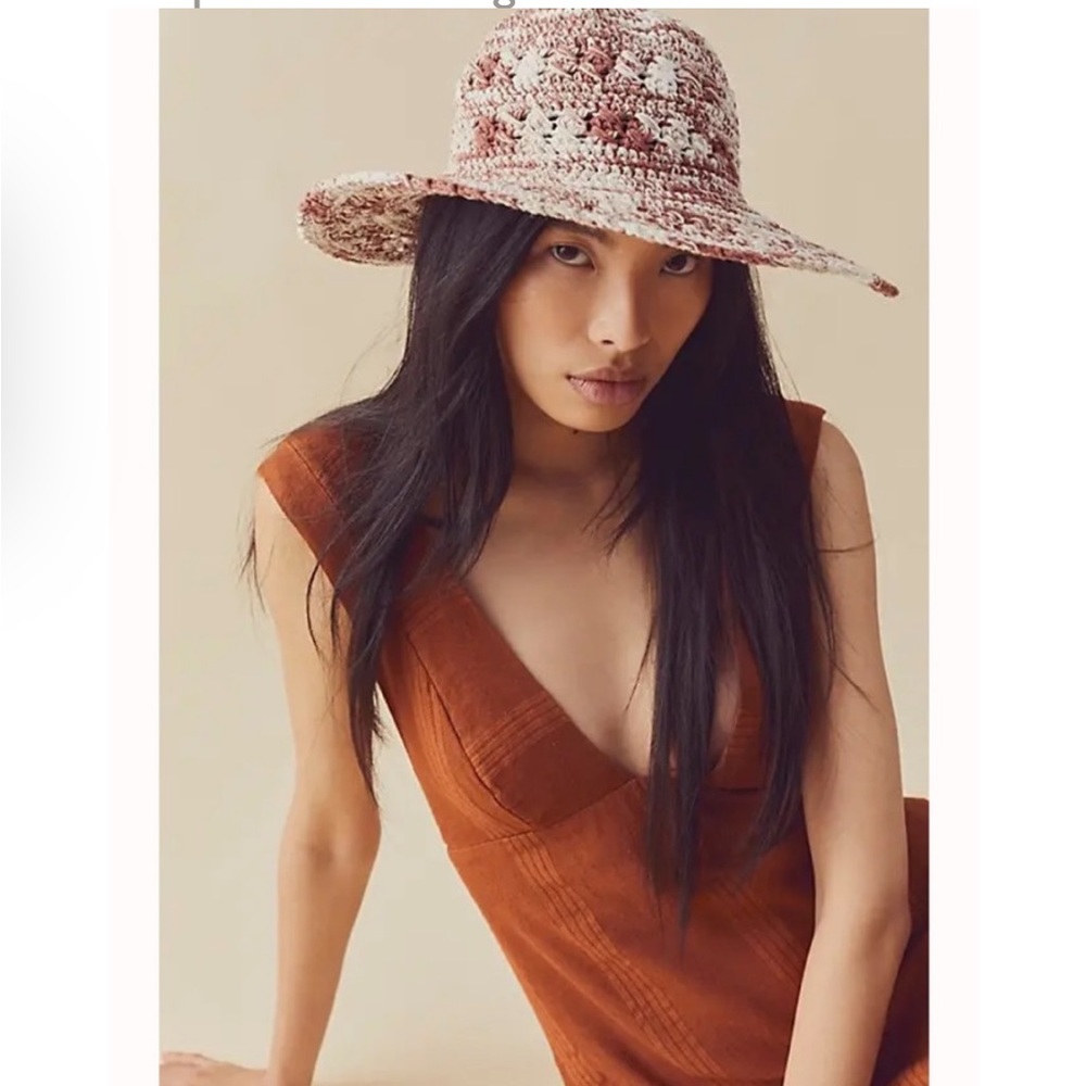 Free People Boca wide brim shade hat in mocha by Lusana at FP one size